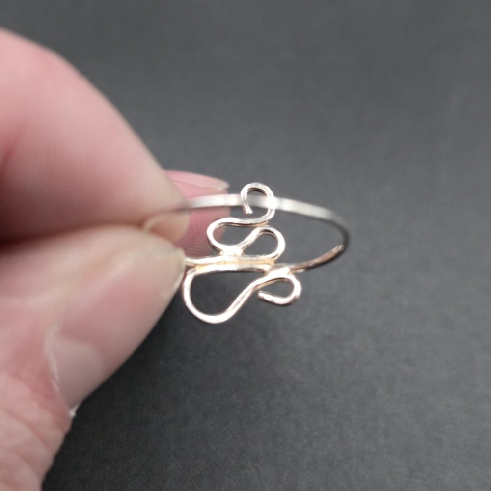 Size 8.25 Sterling Silver Freeform Style Handmade Band Ring A7139 - Picture 4 of 7